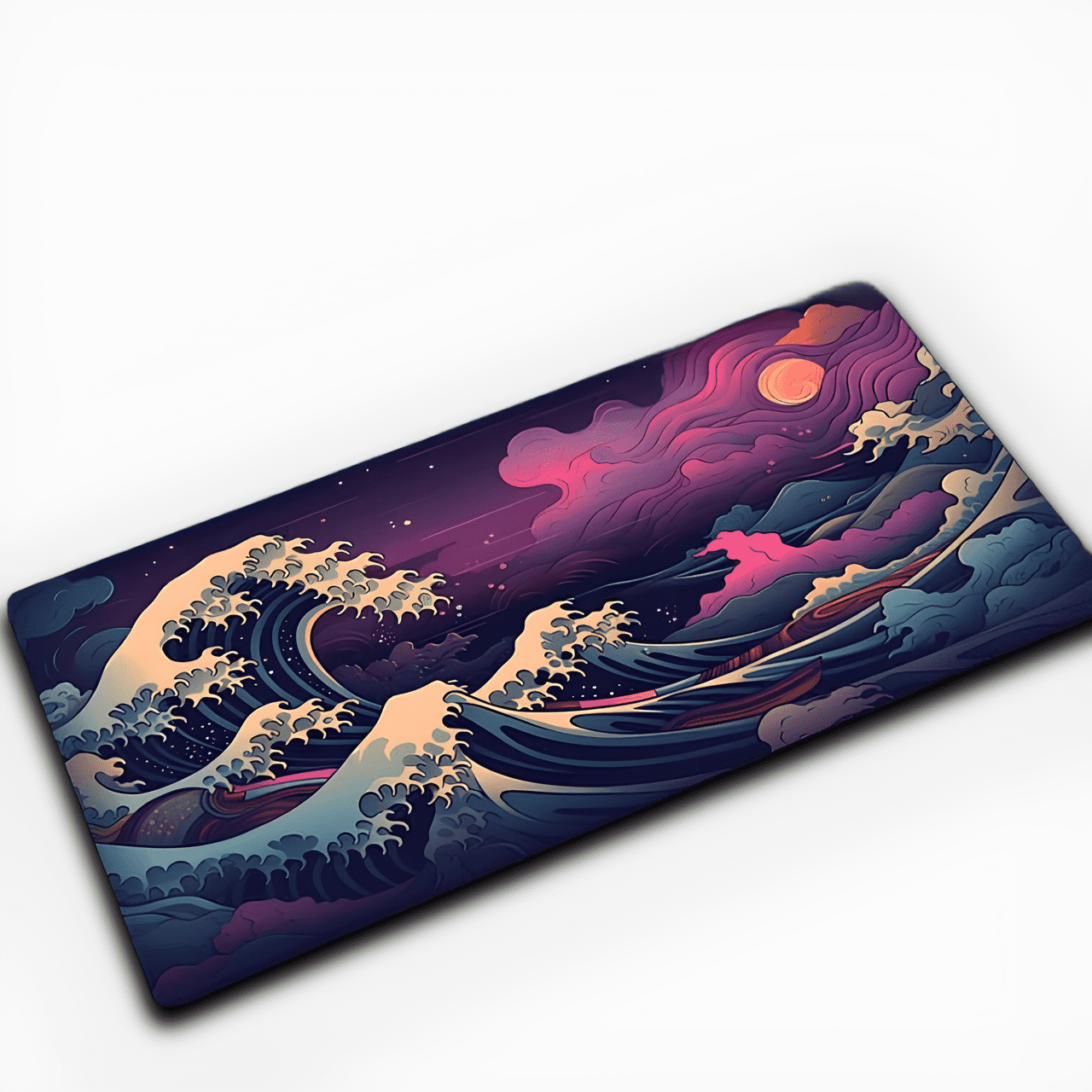 Tapis de souris design La Grande Vague de Kanagawa, idéal pour setup gaming et bureaux professionnels.